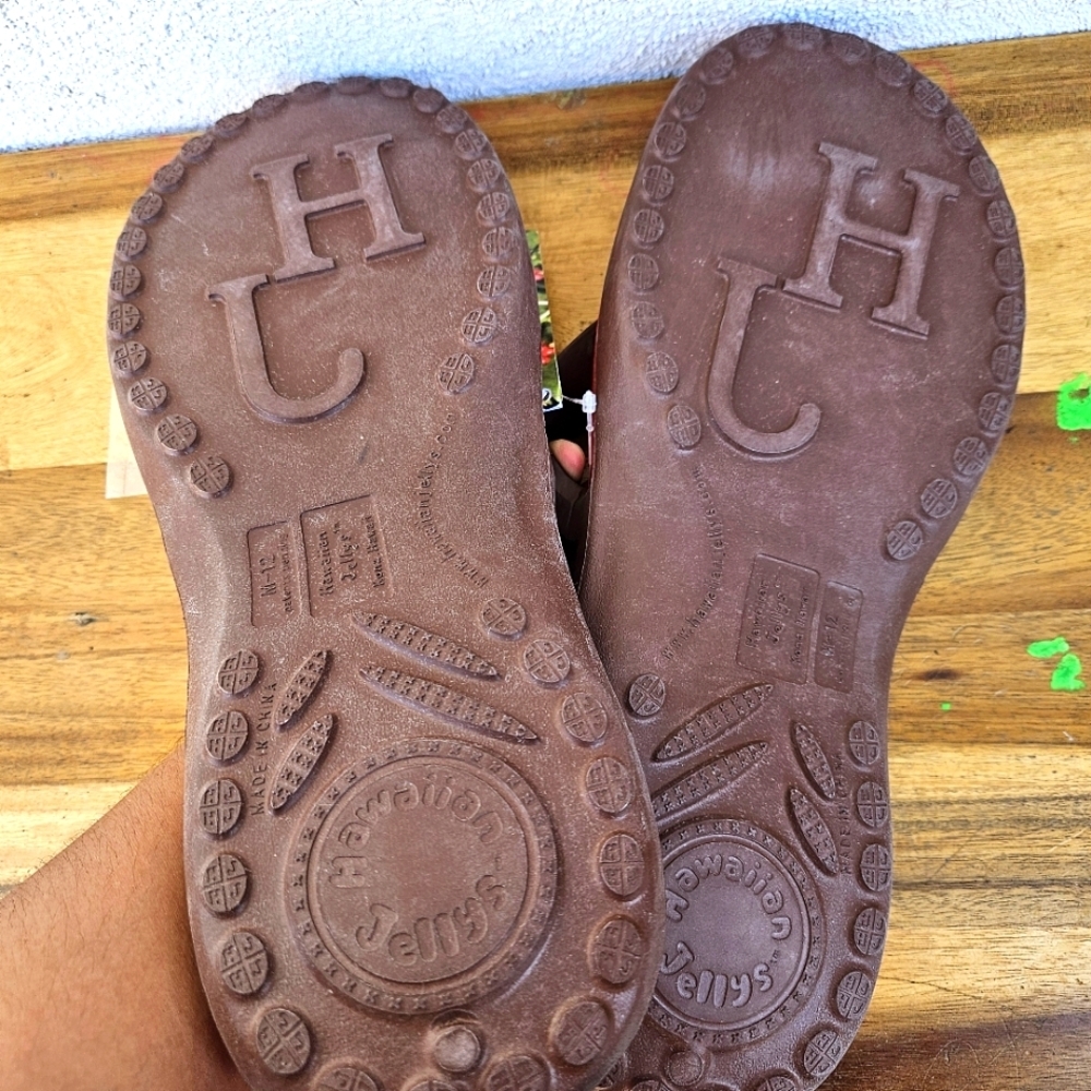 Hawaiian Jellys Ultra Comfort Kona Coffe Men Flip Flop Sandal Size 12 - Picture 14 of 15